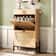 Bohemian Shoe Cabinet with 2 Flip Drawers, Free Standing Shoe Storage Organizer with Rattan Doors for Entryway