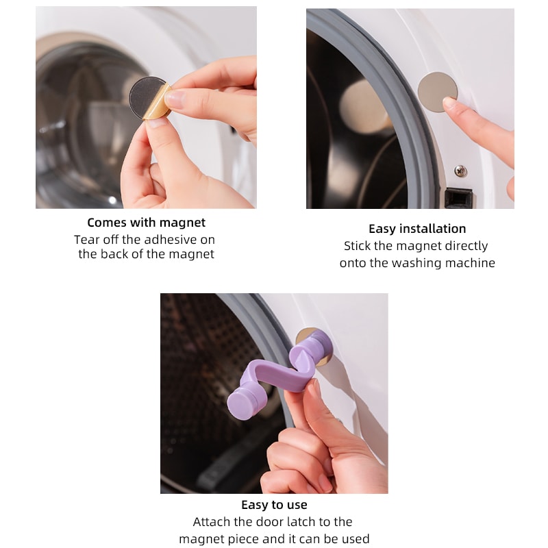 Silicone Washing Machine Door Safety Lock Magnetic Ventilated AntiMold Clip To Keep Washer Door Ope 3