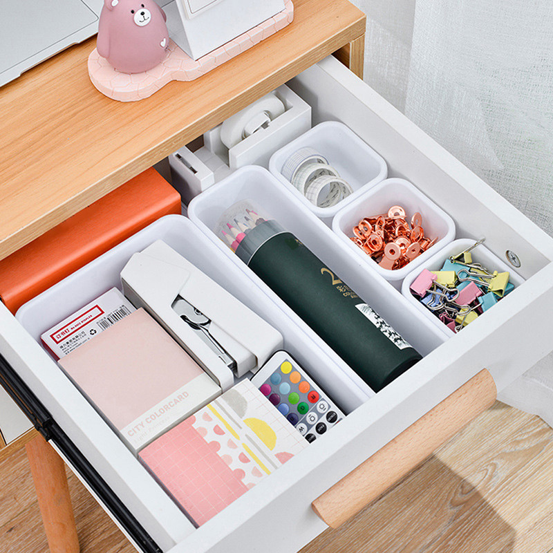 13Pcs Drawer Organizers Separator, Home, Office Storage Box for Desk, Kitchen, Bathroom, Makeup, Stationery & More