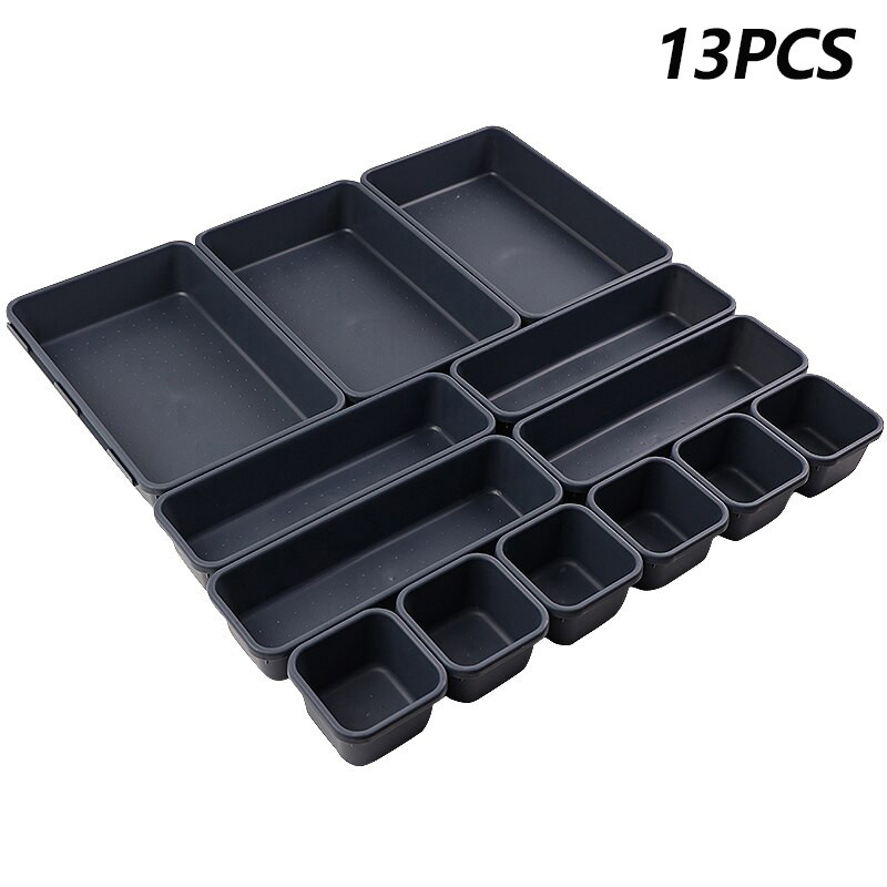 13Pcs Drawer Organizers Separator, Home, Office Storage Box for Desk, Kitchen, Bathroom, Makeup, Stationery & More