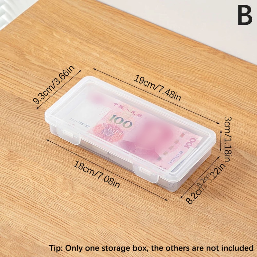Portable Storage Box, Paper Money Album, Banknote Case with Transparent Plastic Holder for Coin Storage, Collection
