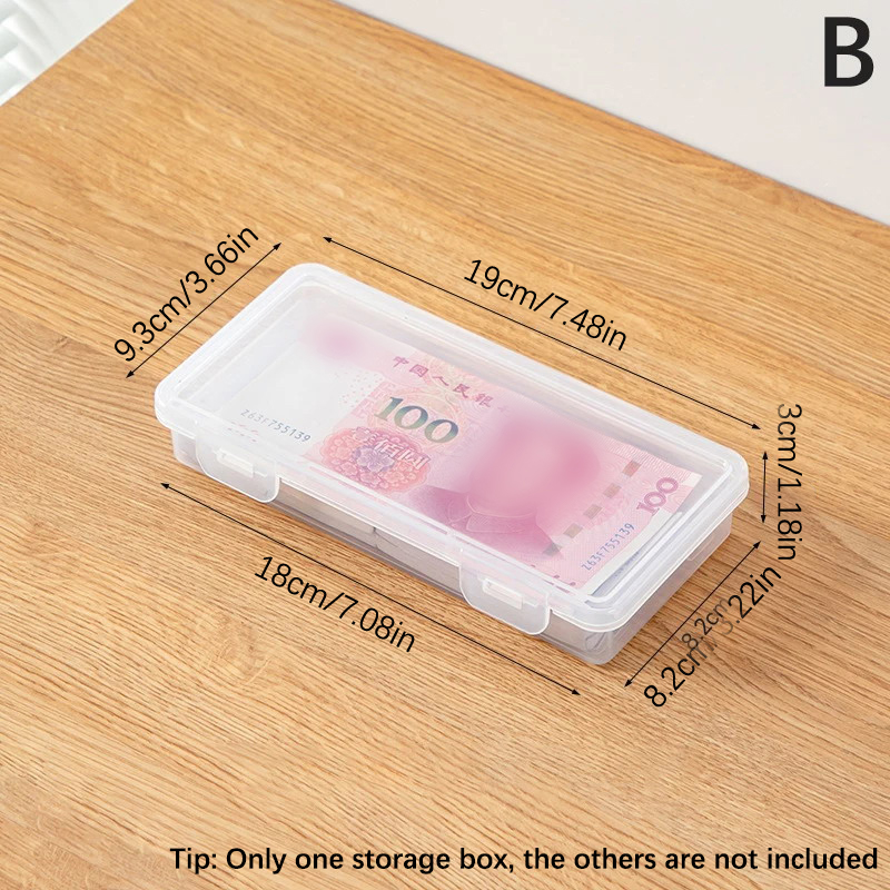 Portable Storage Box, Paper Money Album, Banknote Case with Transparent Plastic Holder for Coin Storage, Collection