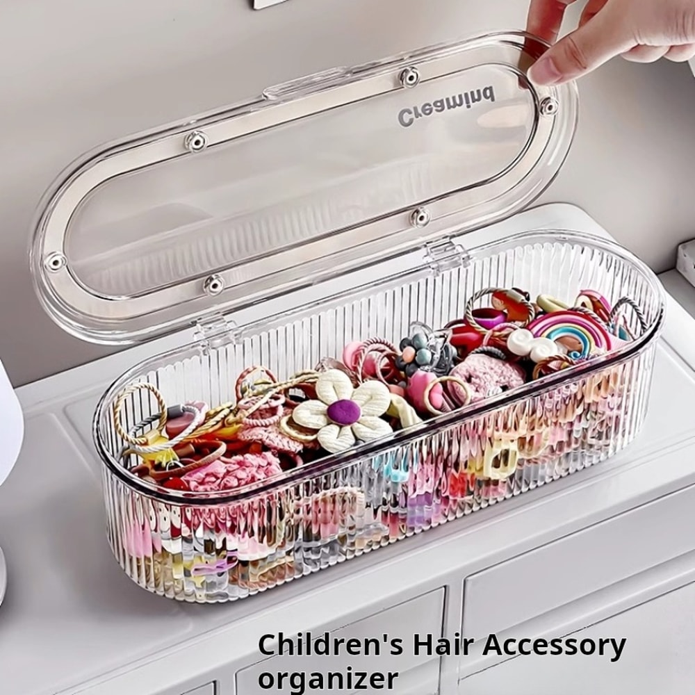 Hair Accessories Organizer Acrylic Storage Box Clear Hair Tie Organizer for Headband Laundry Pods Container Desktop Storage Box