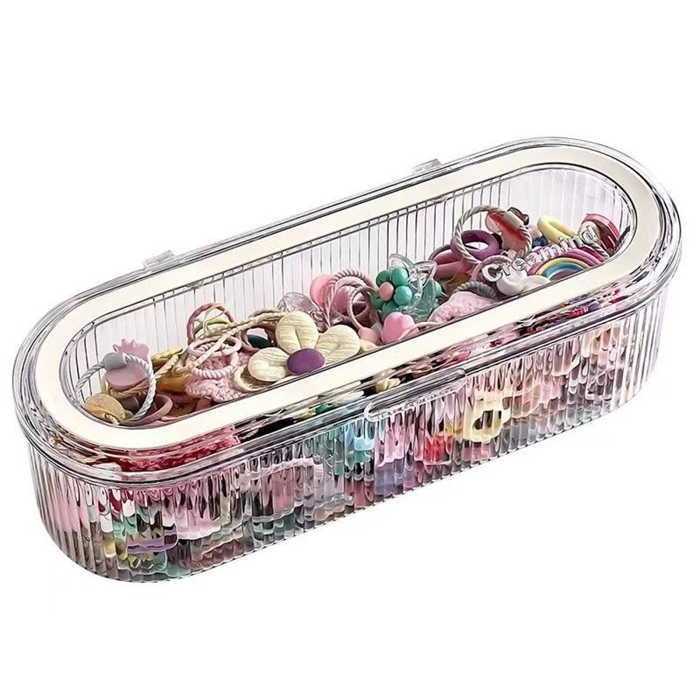Hair Accessories Organizer Acrylic Storage Box Clear Hair Tie Organizer for Headband Laundry Pods Container Desktop Storage Box
