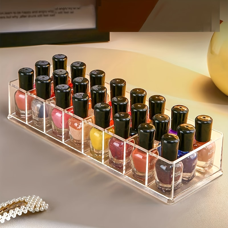 Acrylic Nail Polish Organizer, Clear Display Rack for Cosmetic Storage, Durable & Easy to Clean Nail Studio Props