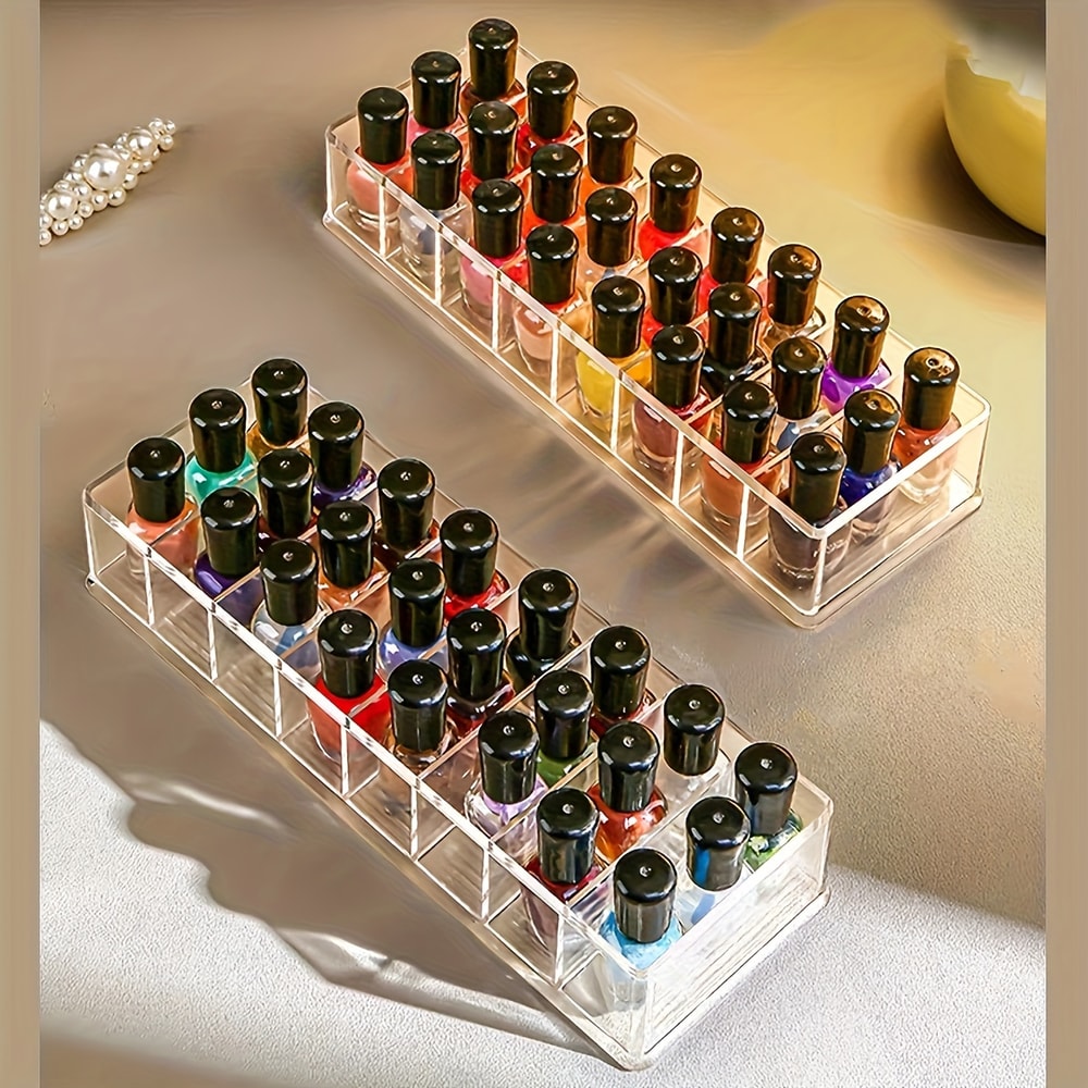 Acrylic Nail Polish Organizer, Clear Display Rack for Cosmetic Storage, Durable & Easy to Clean Nail Studio Props