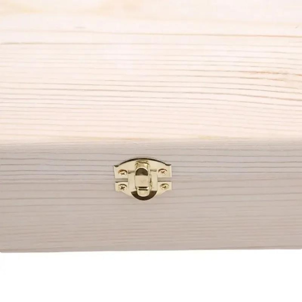 Handmade Solid Wood Jewelry Case, Rectangular Flip Top Wooden Storage Box, Crafted Gift for Keepsakes, Treasures