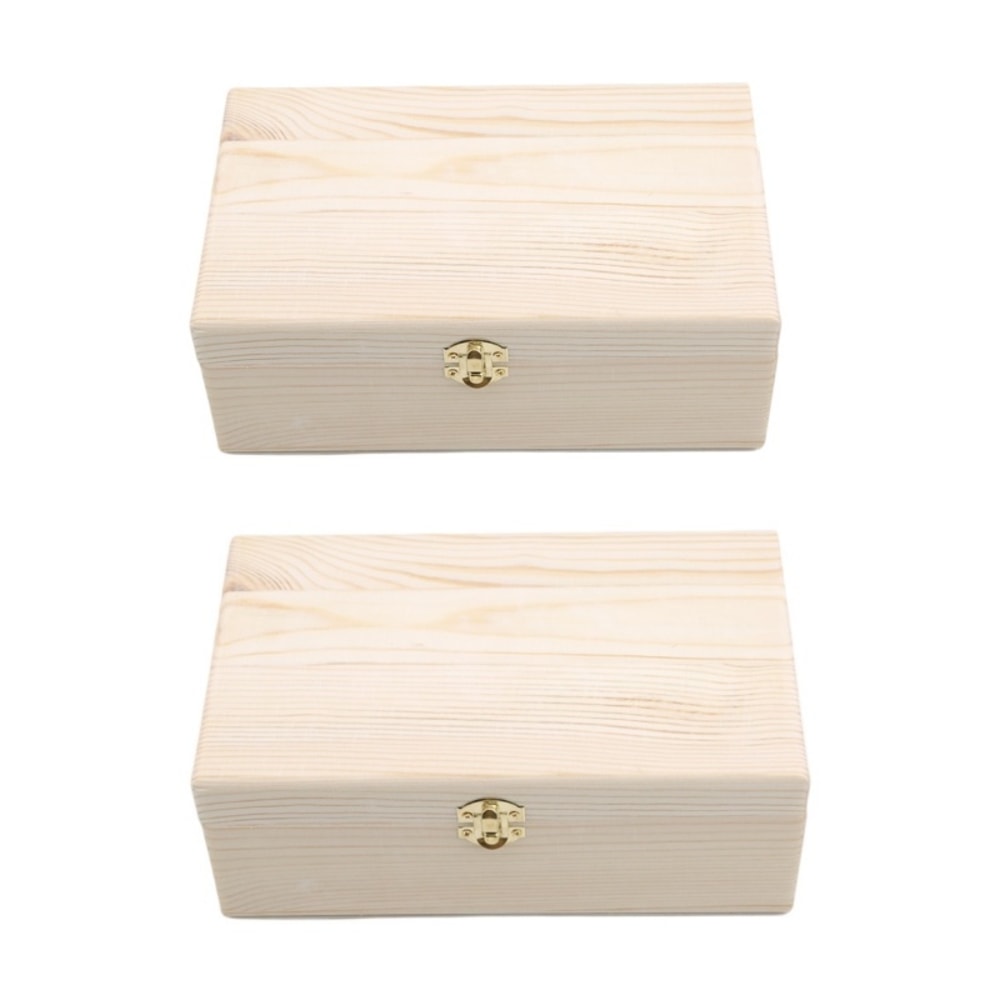 Handmade Solid Wood Jewelry Case, Rectangular Flip Top Wooden Storage Box, Crafted Gift for Keepsakes, Treasures