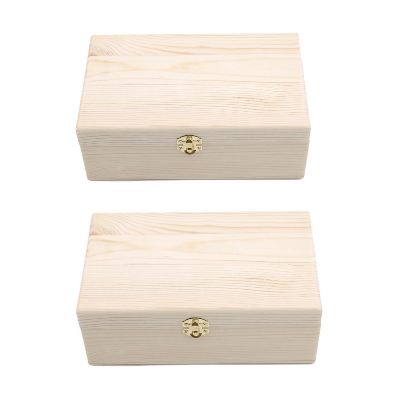 Handmade Solid Wood Jewelry Case, Rectangular Flip Top Wooden Storage Box, Crafted Gift for Keepsakes, Treasures