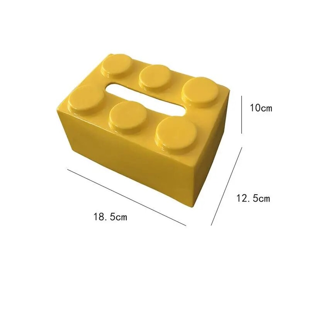 Creative Cartoon Building Block Tissue Box, High Aesthetic Value Household Napkin Paper Drawer Storage Box for Home
