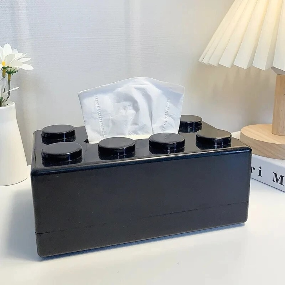 Creative Cartoon Building Block Tissue Box, High Aesthetic Value Household Napkin Paper Drawer Storage Box for Home