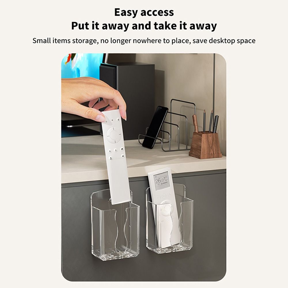 Durable Non-Perforated Wall Mounted Remote Controller Holder, Hanging Stand for Air Conditioner Remote, Phone Charging