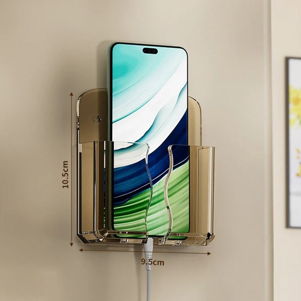 Durable Non-Perforated Wall Mounted Remote Controller Holder, Hanging Stand for Air Conditioner Remote, Phone Charging