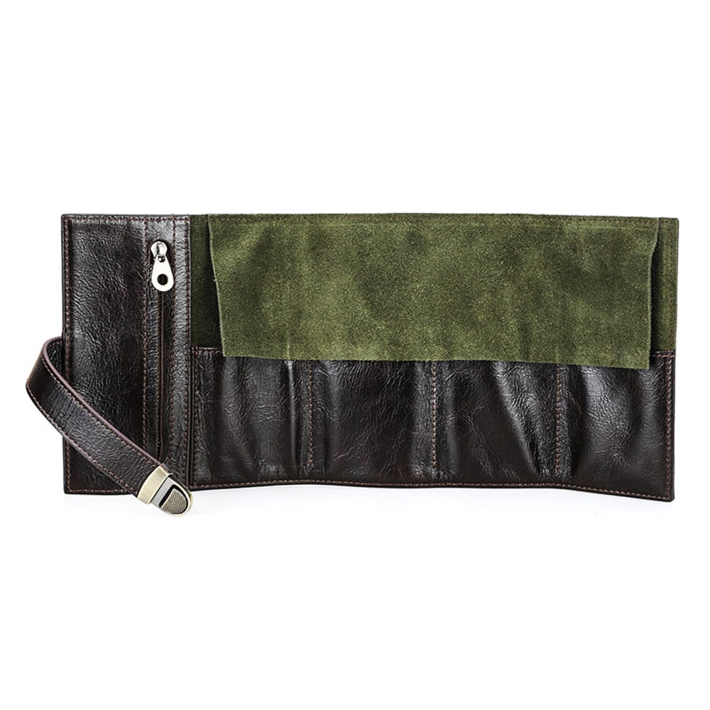 Premium High End Cowhide Leather Portable Watch Storage Bag, Travel Friendly Watch Box for Men, Womens Watch Collection