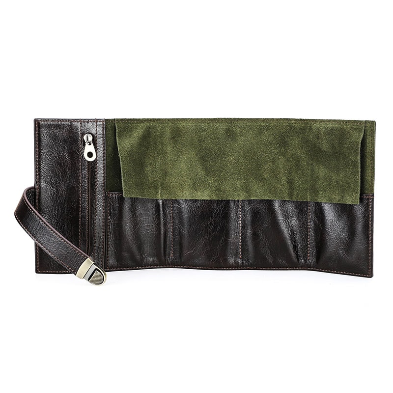 Premium High End Cowhide Leather Portable Watch Storage Bag, Travel Friendly Watch Box for Men, Womens Watch Collection