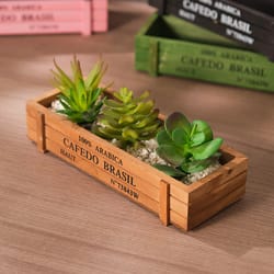 retro garden plant pot, vintage wooden storage box for sundries, stationery, pen box, succulents, flower pots, balcony
