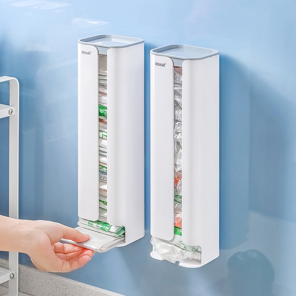 Nordic Style Kitchen Garbage Bag Storage Rack, Plastic Household Organizer Case for Bathroom Shoe Cover Creative Stroage