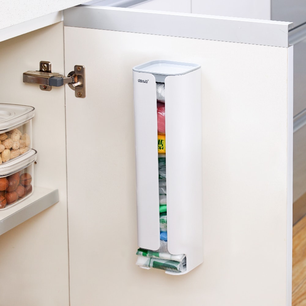 Nordic Style Kitchen Garbage Bag Storage Rack, Plastic Household Organizer Case for Bathroom Shoe Cover Creative Stroage