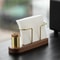 HeMu-Tooth Swab Tube Tissue Holder, Black Walnut Minimalist Dining Table Tissue Storage Rack for Restaurant Coffee Shops