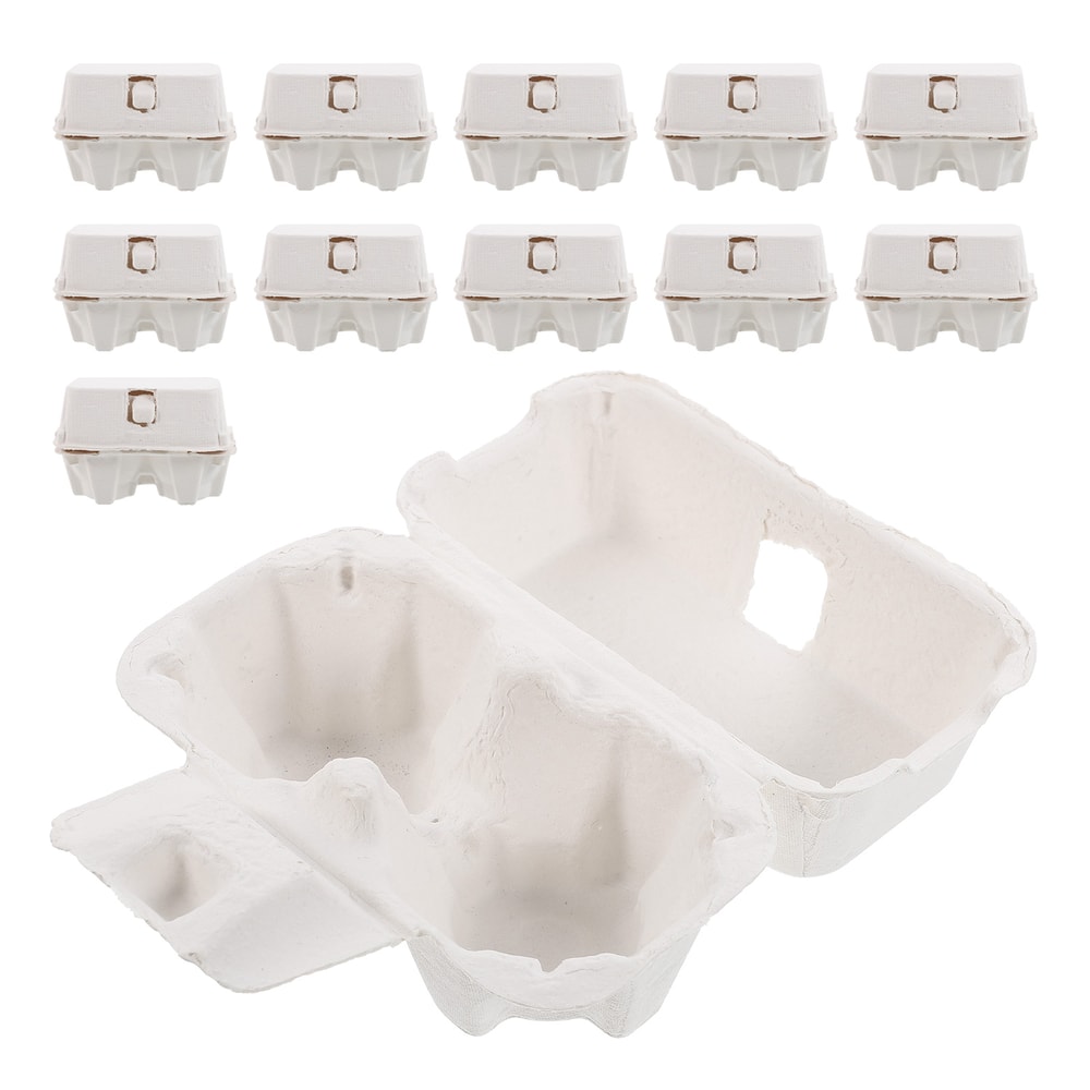 12Pcs Egg Carton, Paper Pulp Container Egg Box Storage Bulk Egg Holders, Chicken Egg Trays & Fridge Organizers for Safe