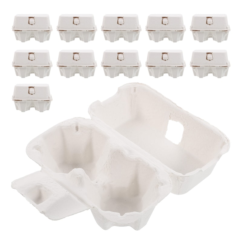 12Pcs Egg Carton, Paper Pulp Container Egg Box Storage Bulk Egg Holders, Chicken Egg Trays & Fridge Organizers for Safe