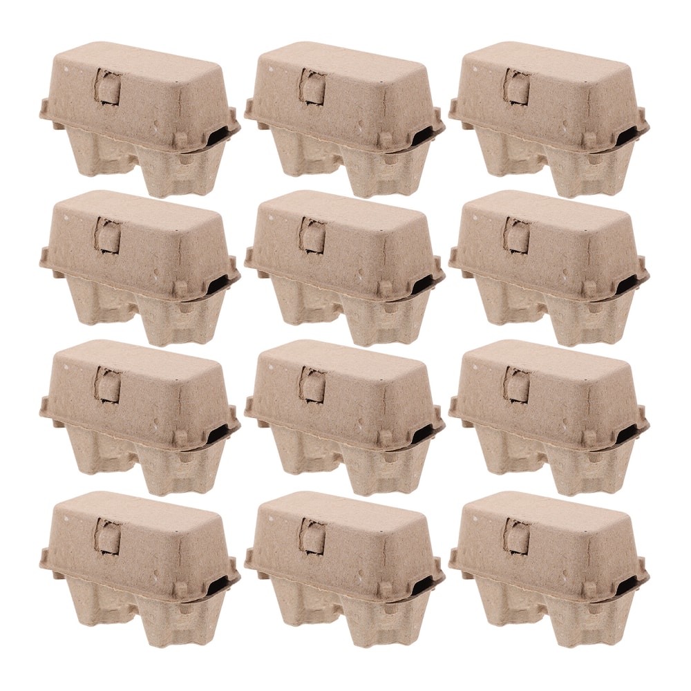 12Pcs Egg Carton, Paper Pulp Container Egg Box Storage Bulk Egg Holders, Chicken Egg Trays & Fridge Organizers for Safe