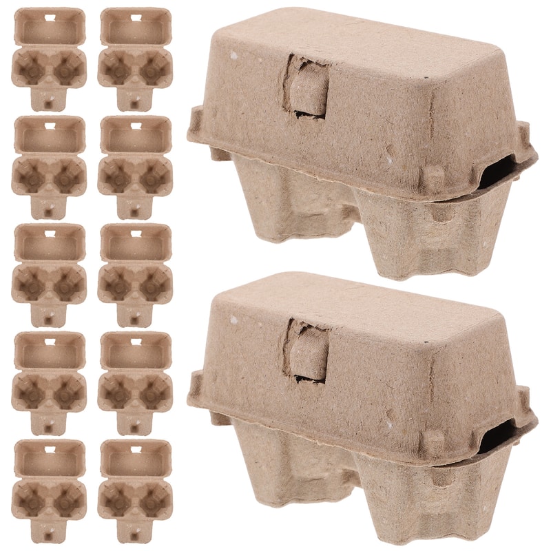 12Pcs Egg Carton, Paper Pulp Container Egg Box Storage Bulk Egg Holders, Chicken Egg Trays & Fridge Organizers for Safe