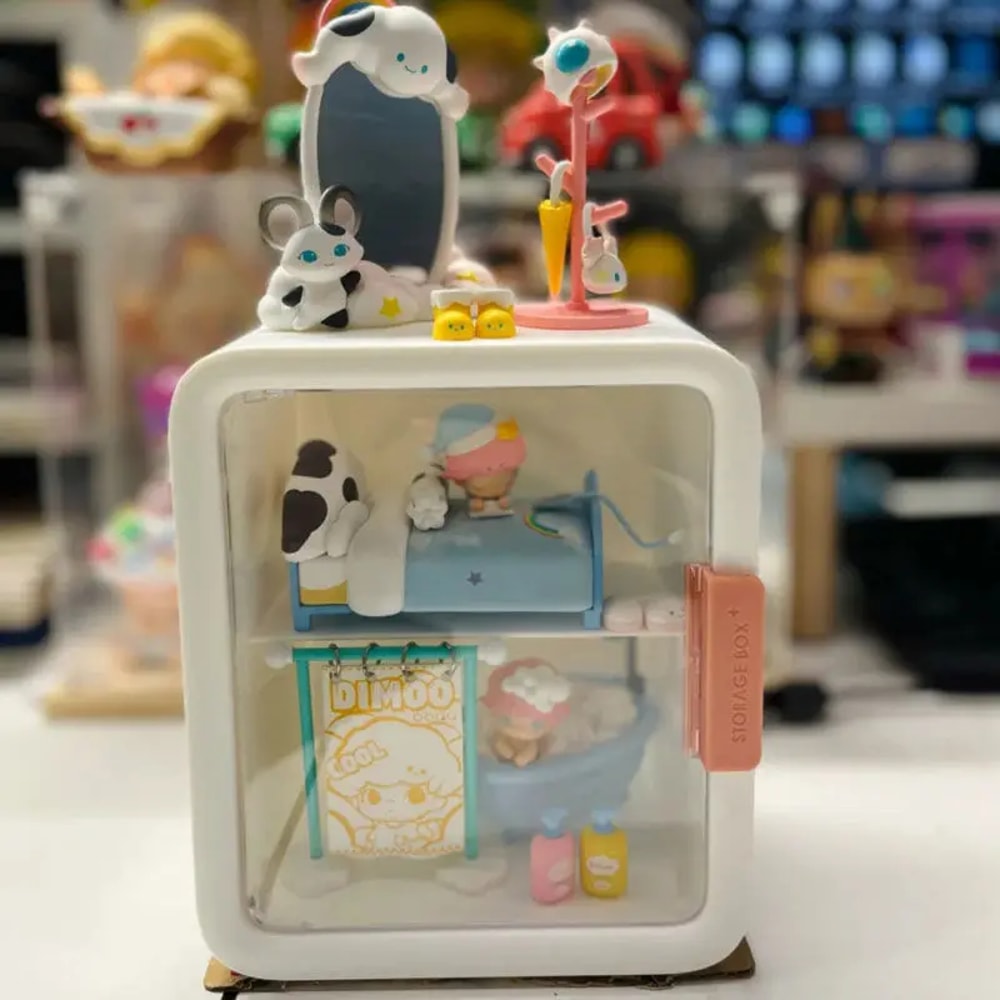 Rectangle Box Storage, Anime Figure & Doll Collection Display Stand Organizer Case for Dimoo Home Decor