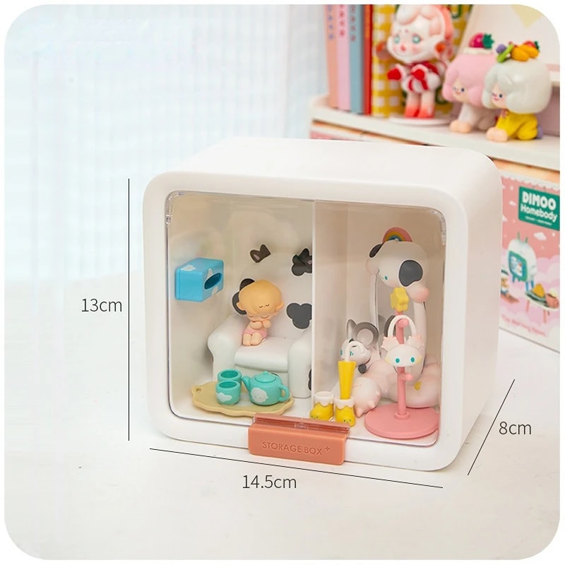 Rectangle Box Storage, Anime Figure & Doll Collection Display Stand Organizer Case for Dimoo Home Decor