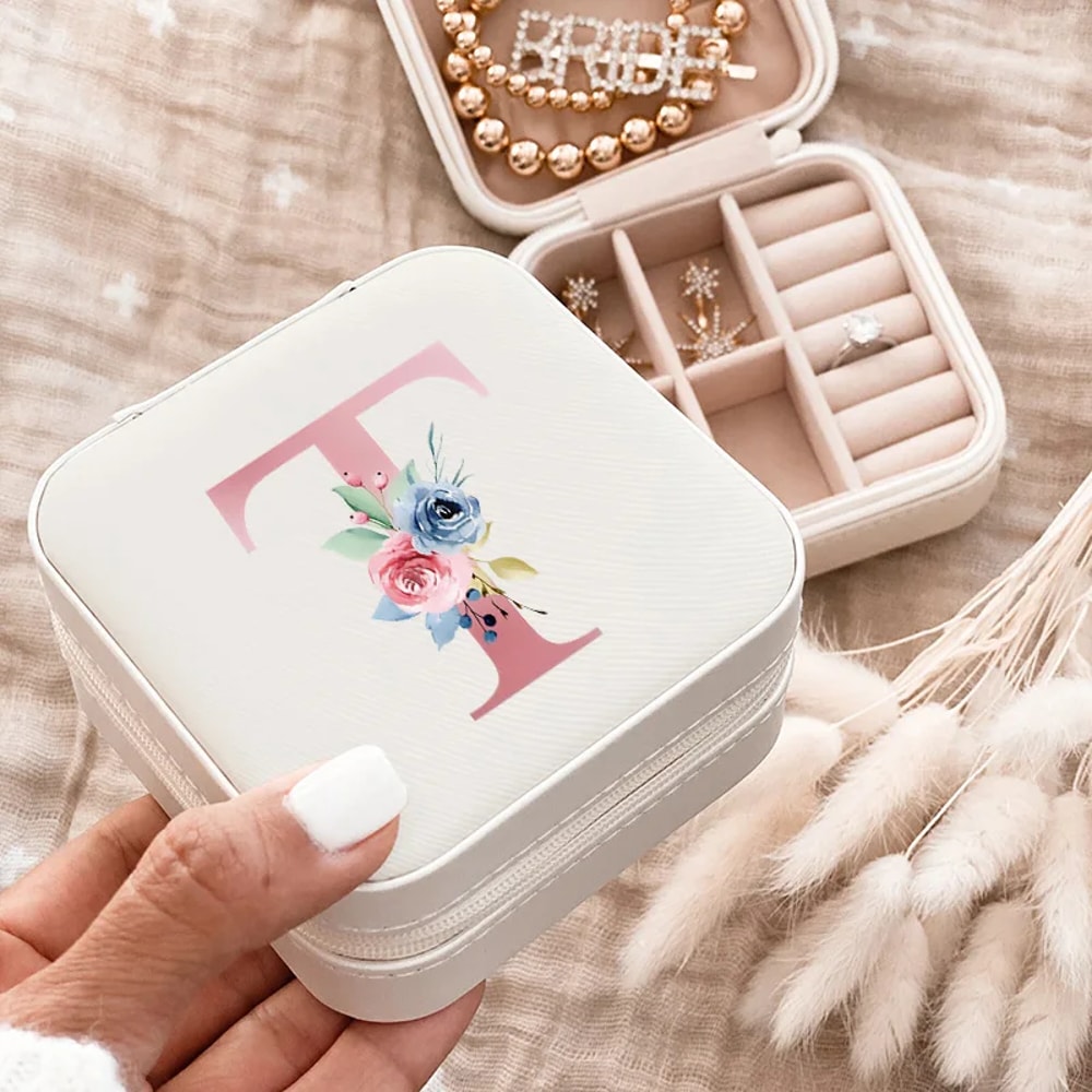 Elegant Jewelry Box for Bridesmaid Proposal Gift, Customised Jewelry Storage Box, Ring Box for Wedding Ceremony