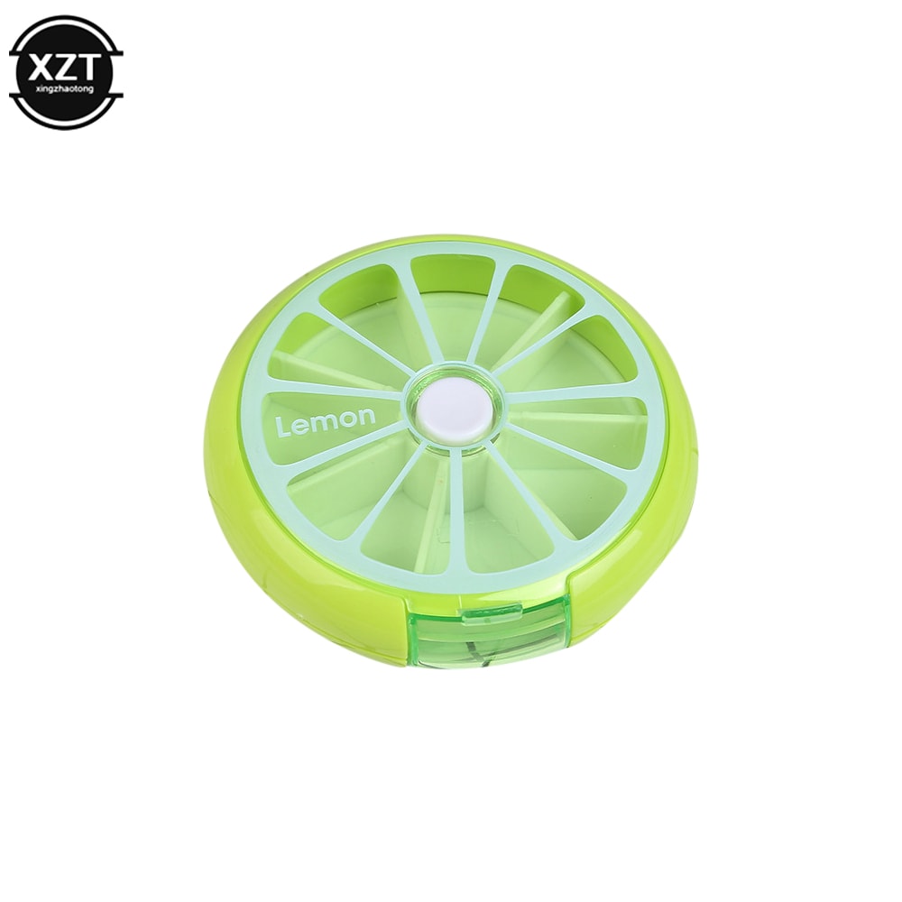 Rotatable Weekly Pill Organizer, Portable Travel Pill Case Box with 7 Grids for Vitamins, Tablets & Medicine Storage