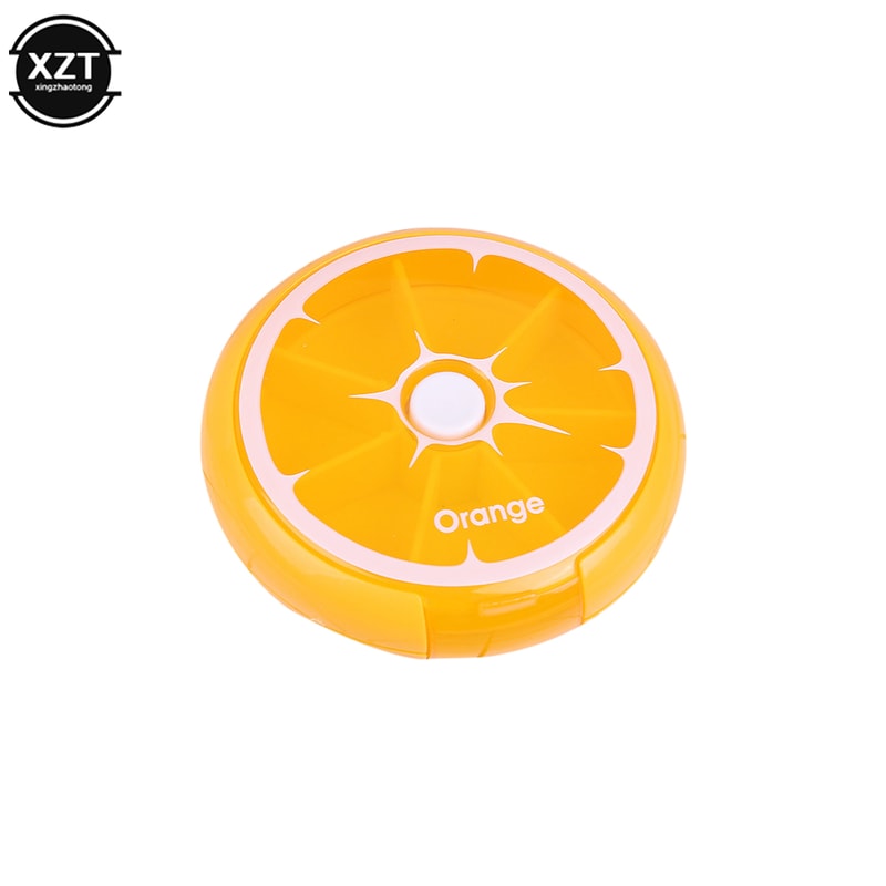 Rotatable Weekly Pill Organizer, Portable Travel Pill Case Box with 7 Grids for Vitamins, Tablets & Medicine Storage