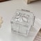 Bowknot Crystal Glass Jewelry Storage Box, Transparent Exquisite Organizer Multifunctional Home Decor for Dressing Table