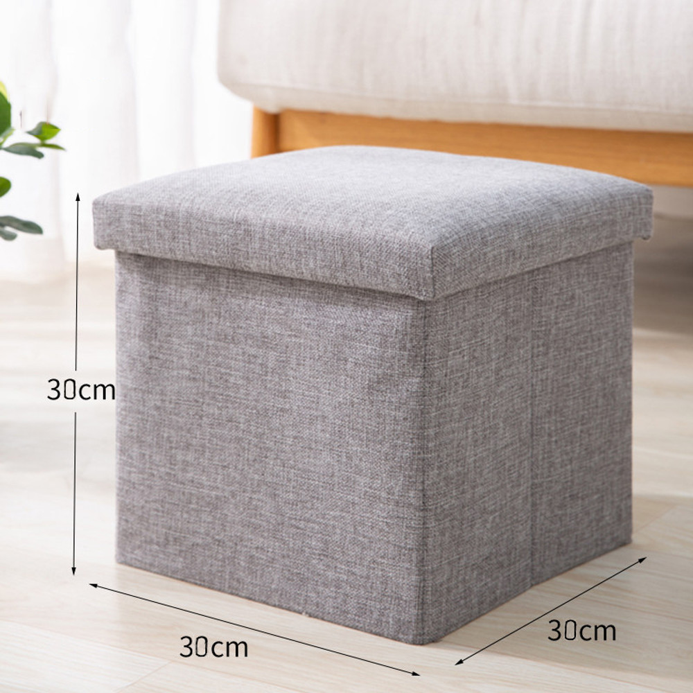 1pc Foldable Fabric Storage Stool, Multifunctional Home Organizer for Shoes, Toys & More, Space-Saving Storage Box
