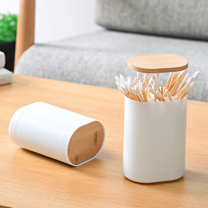 Automatic Pops Up Toothpick Box, Cotton Bud & Swabs Storage Case Organizer Toothpick Holder Dispenser Container for Home
