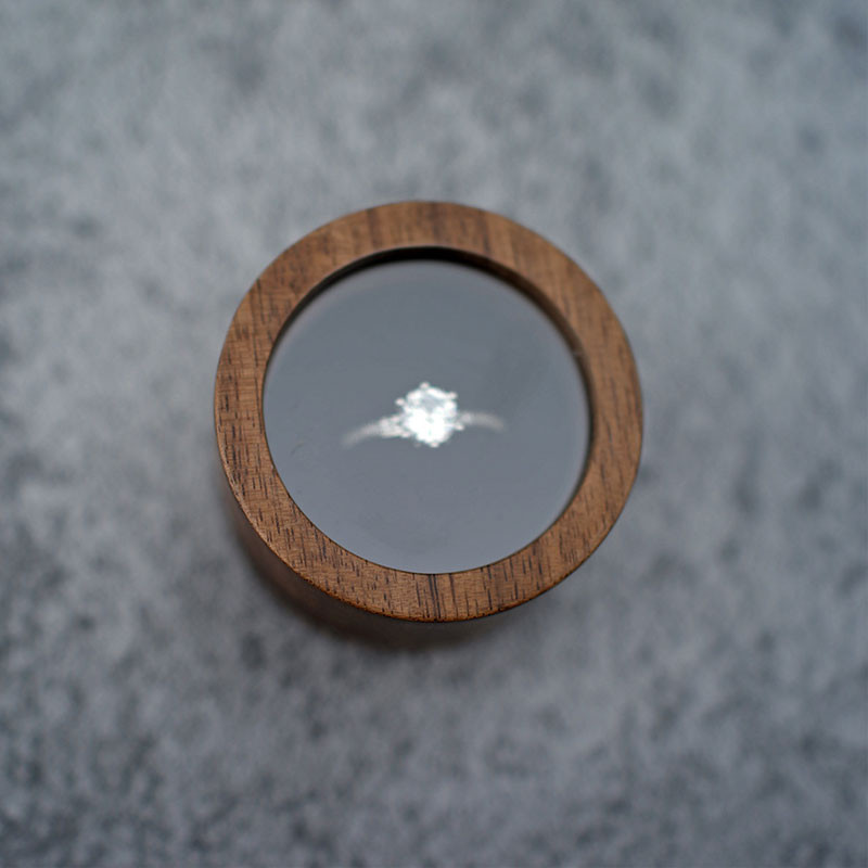 Natural Walnut Wood Wedding Ring Case Box Handcrafted Jewelry Display Organizer For Earrings Rings 4