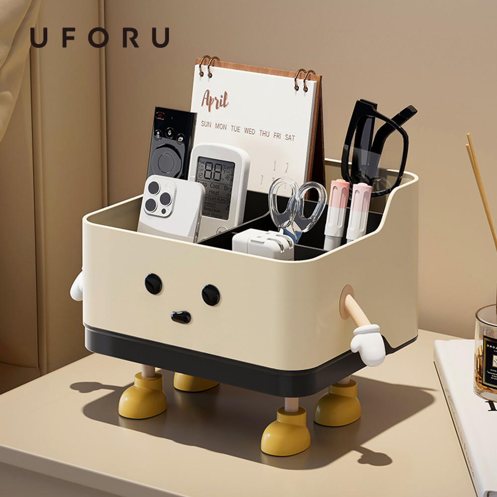 UFORU Desktop Storage Box, Remote Control, Debris Organizer for Office, Dormitory, and Stationery Compartment
