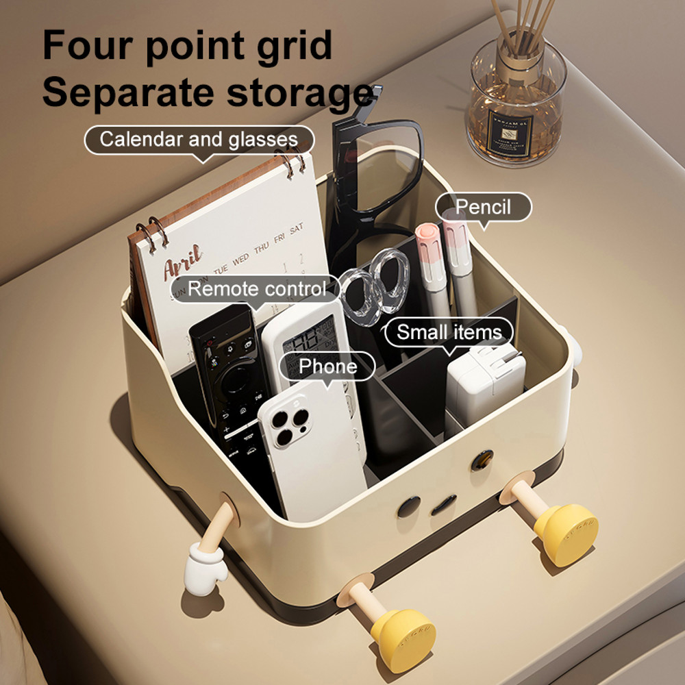 UFORU Desktop Storage Box, Remote Control, Debris Organizer for Office, Dormitory, and Stationery Compartment