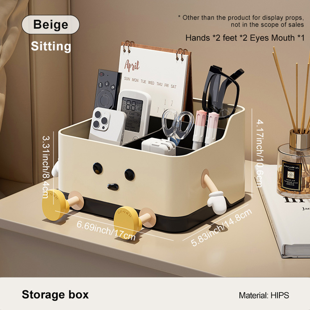 UFORU Desktop Storage Box, Remote Control, Debris Organizer for Office, Dormitory, and Stationery Compartment