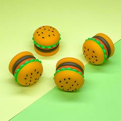 creative hamburger shaped silicone wax jar 5ml, portable silicone smoke oil box, storage container.