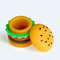 Creative Hamburger Shaped Silicone Wax Jar 5ml, Portable Silicone Smoke Oil Box, Storage Container.