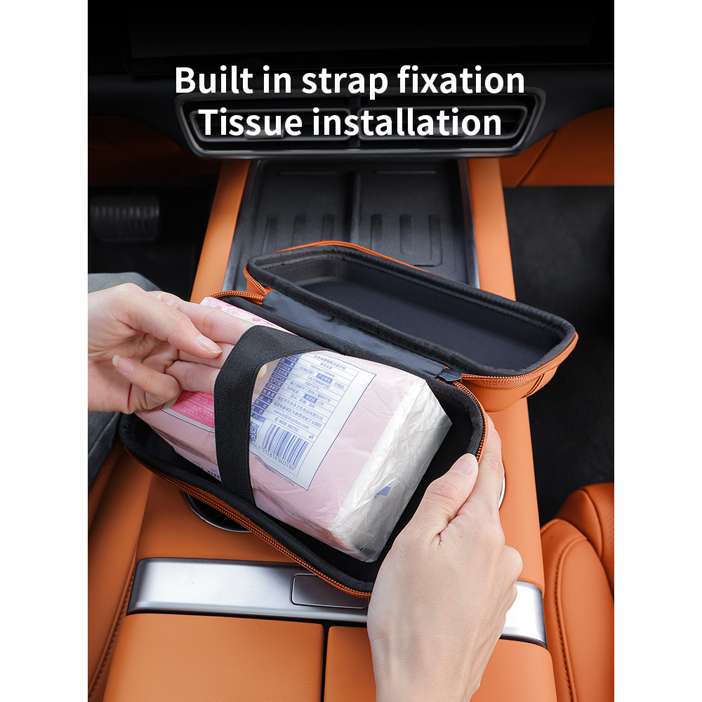 Creative Car Mounted Tissue Box Drawer, Multifunctional Armrest, Backrest Hanging Organizer with Sun Visor