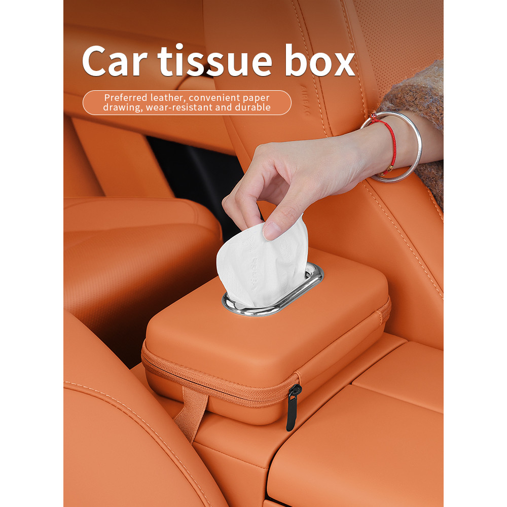 Creative Car Mounted Tissue Box Drawer, Multifunctional Armrest, Backrest Hanging Organizer with Sun Visor
