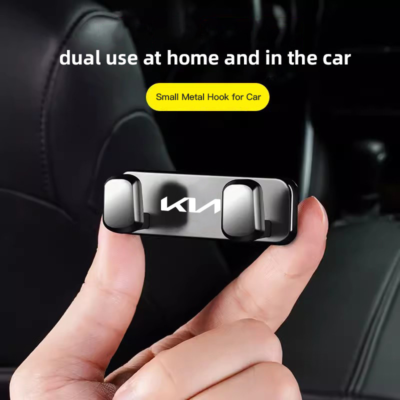 Car Double Hooks Organizer, Alloy Hook Hanging Storage Accessorie for KIA K5, K9, Sportage, Niro, Carnival, EV6, EV9, K8