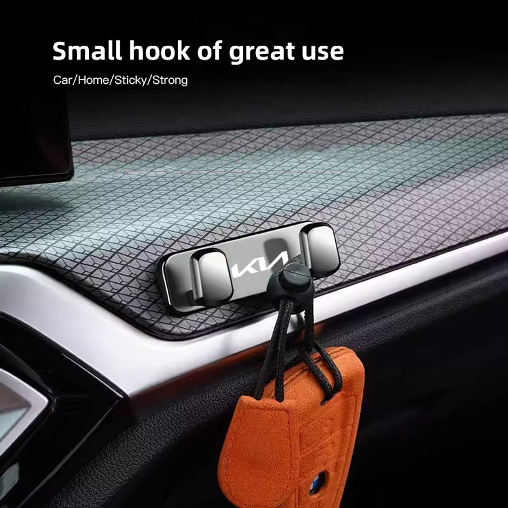 Car Double Hooks Organizer, Alloy Hook Hanging Storage Accessorie for KIA K5, K9, Sportage, Niro, Carnival, EV6, EV9, K8