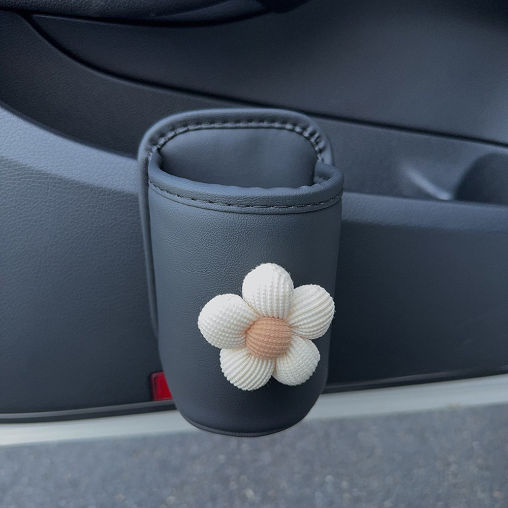 Leather Car Door Cup Holder, Automotive Drink Rack, Storage Bin Organizer for Back Seat Interior Accessories