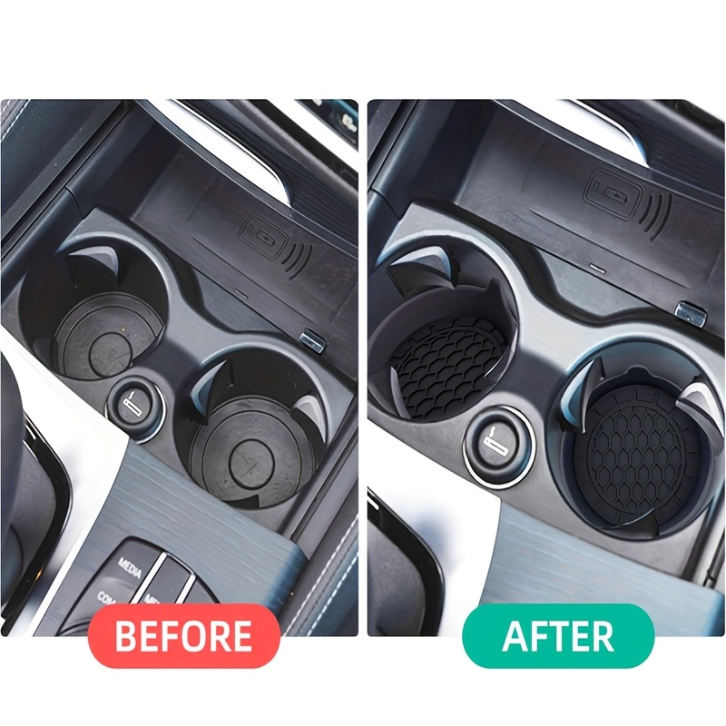 2pcs Car Auto Cup Holder Anti-Slip Insert Coasters, Soft Silicone Pads, Universal Fit for Most Cup, Interior Accessories