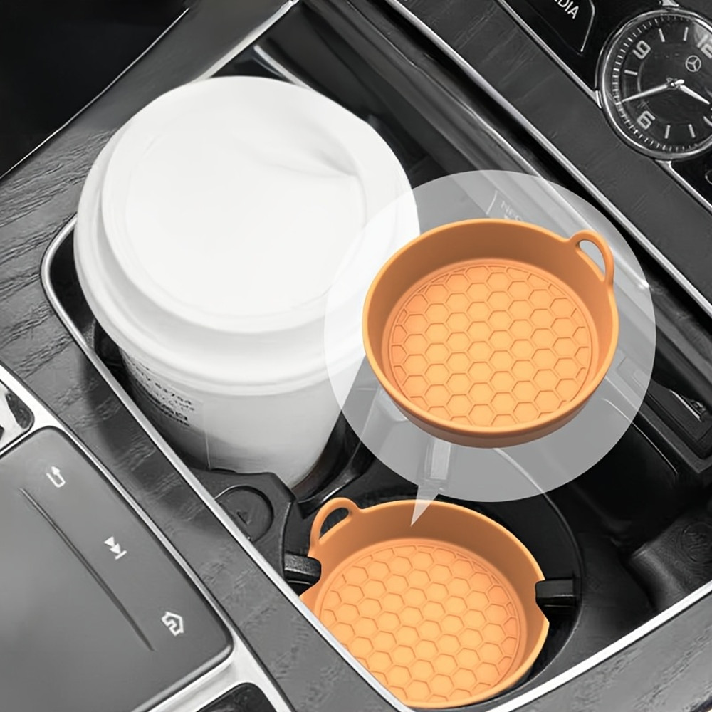 2pcs Car Auto Cup Holder Anti-Slip Insert Coasters, Soft Silicone Pads, Universal Fit for Most Cup, Interior Accessories