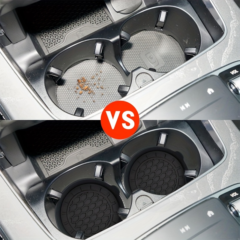 2pcs Car Auto Cup Holder Anti-Slip Insert Coasters, Soft Silicone Pads, Universal Fit for Most Cup, Interior Accessories