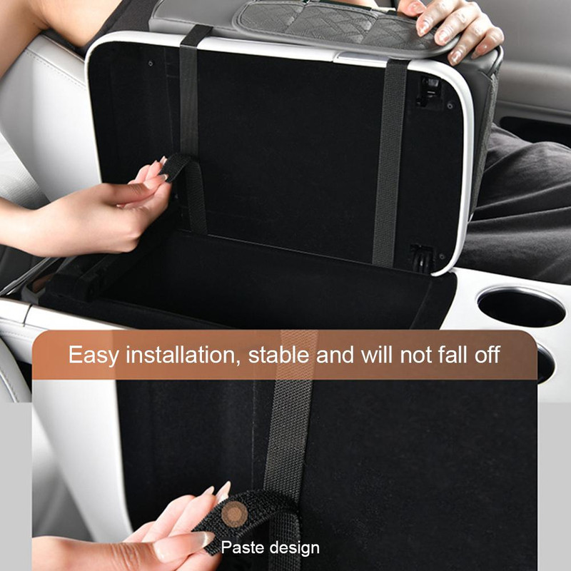 Multi-Pocket Car Arm Rest Cushion, Center Console Cushion with Cup Holder, Tissue Storage, Elbow Support Pad